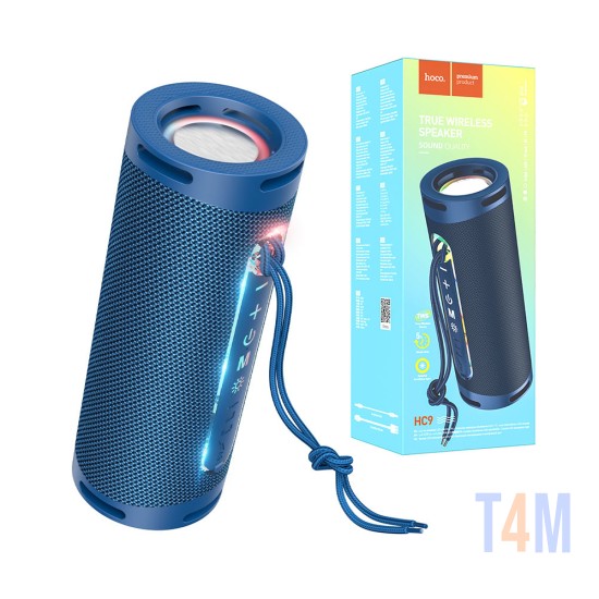 Coluna Sem Fio Portátil Hoco HC9 Dazzling Pulse con AUX/FM/USB BT V5.1 1800mAh Azul Marinho